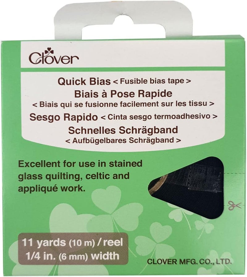 ã‚¯ãƒ­ãƒãƒ¼(Clover) 700-1128 Quick Fusible Bias Tape, 1/4-Inch Wide by 11-Yard, Black - Image 3